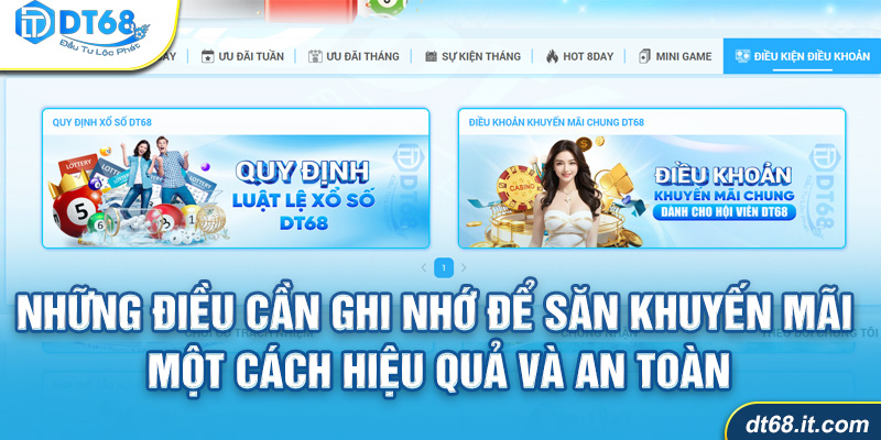 Lưu ý khi tham gia khuyến mãi DT68